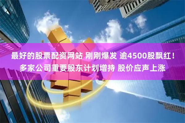 最好的股票配资网站 刚刚爆发 逾4500股飘红！多家公司重要股东计划增持 股价应声上涨